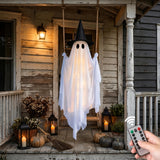 Halloween Haunt Co. Tulle Ghost Hanging – No Flame, No Wax Kids' Halloween Decoration for Driveway and Entryway