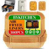 BYKITCHEN Rectangle Parchment Air Fryer Liners – Guilt Free Crispy Cooking for Wellness Focused Home Cooks
