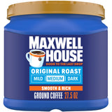 Maxwell House 27.5oz Ground Coffee Medium Original Roast – Heritage-Style Coffee Canister for a Traditional Home Pantry