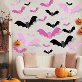Outdoor Halloween Bat Decor – 72 Pcs 3D PVC Bat Stickers Weather Resistant for Patio, Front Yard, and Trick or Treat Station
