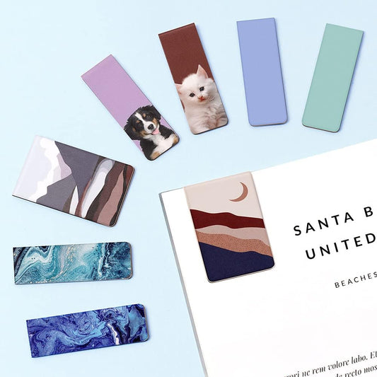 paper-and-magnet material that is gentler on book pages than metal or plastic