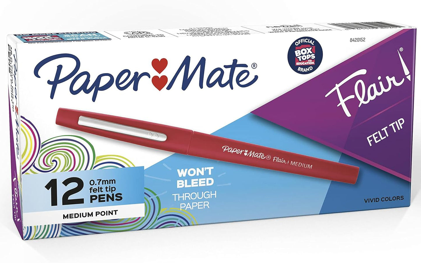 Paper Mate Flair Medium Point 0.7mm Red Pens – Creative Birthday Gift for Students, Teachers, and Artists