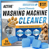 ACTIVE Pet Hair Washing Machine Cleaner – Gentle Enzymatic Tablets for a Cleaner Laundry Ritual and Fresher Air, 24-Pack