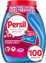 Persil Ultra Pacs Intense Fresh Laundry Detergent – Calming Laundry Ritual for Shared Household Mudroom, Premium Intense Fresh Scent 100 Pacs