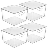 Vtopmart 11x11 Clear Bins with Handles – Quick-Access Organizer for a Tidy Home Office