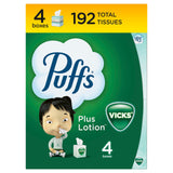 Puffs Plus Lotion with Vicks Facial Tissues – Sensitive-Skin Tissues for Playroom Cold and Flu Season, 24 Cubes