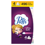 Puffs Facial Tissues 4-Box Pack – Family Bulk Supply for Daycare Bags and Bedside Sick Days