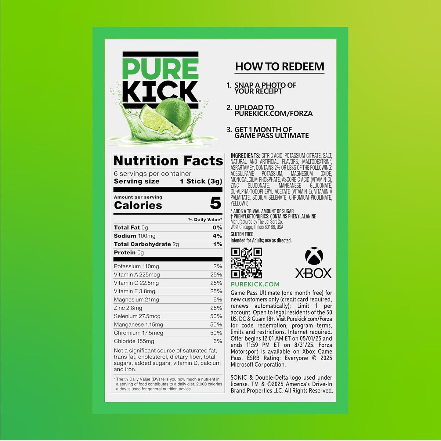 PURE KICK Energy Singles To Go – Road Trip Cooler Drink Mix, No Refrigeration Needed
