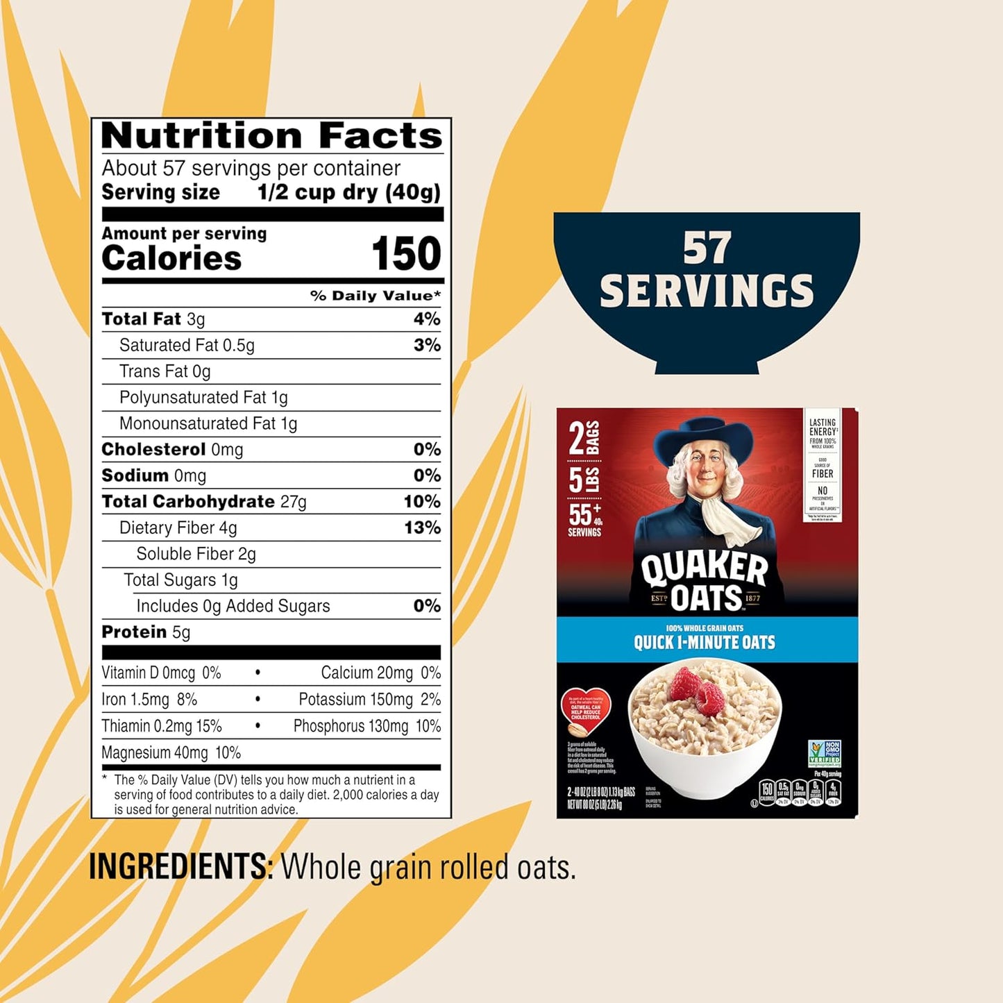 Quaker Quick 1-Minute Rolled Oats – Quick Microwave Prep for Back-to-Back Meeting Mornings