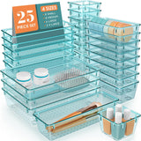 Vtopmart 25 PCS Stackable Drawer Dividers for Less-Is-More Home, Clear Organizer Bins in Neutral and Bold Tones