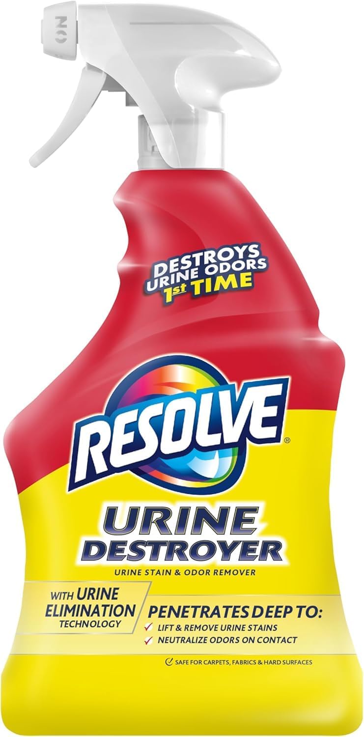 Resolve Urine Destroyer Spray – Pet Mess Cleaner for Curated Living Spaces with Soft Furnishings, 32 Fl Oz