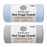 Stickyfiber Bikram Yoga Towel Duo – Personal Care Upgrade for Hot Studio Practice, Silicone Grip for Grounded Poses