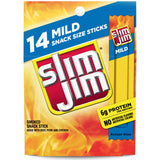 Slim Jim Smoked Meat Sticks – Holiday Gift Basket Addition for Meat Snack Lovers, Mild Smoked Flavor, 14 Count