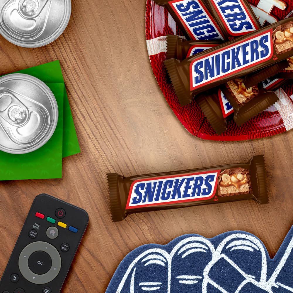 SNICKERS NFL Full Size Chocolate Bars – Bulk Workplace Pantry Candy for the Quarter's Long Football Season