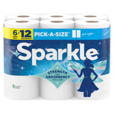 Sparkle Pick-A-Size Paper Towels, 6 Double Rolls - Everyday Care Package Gift for College Student Moving Into Dorm