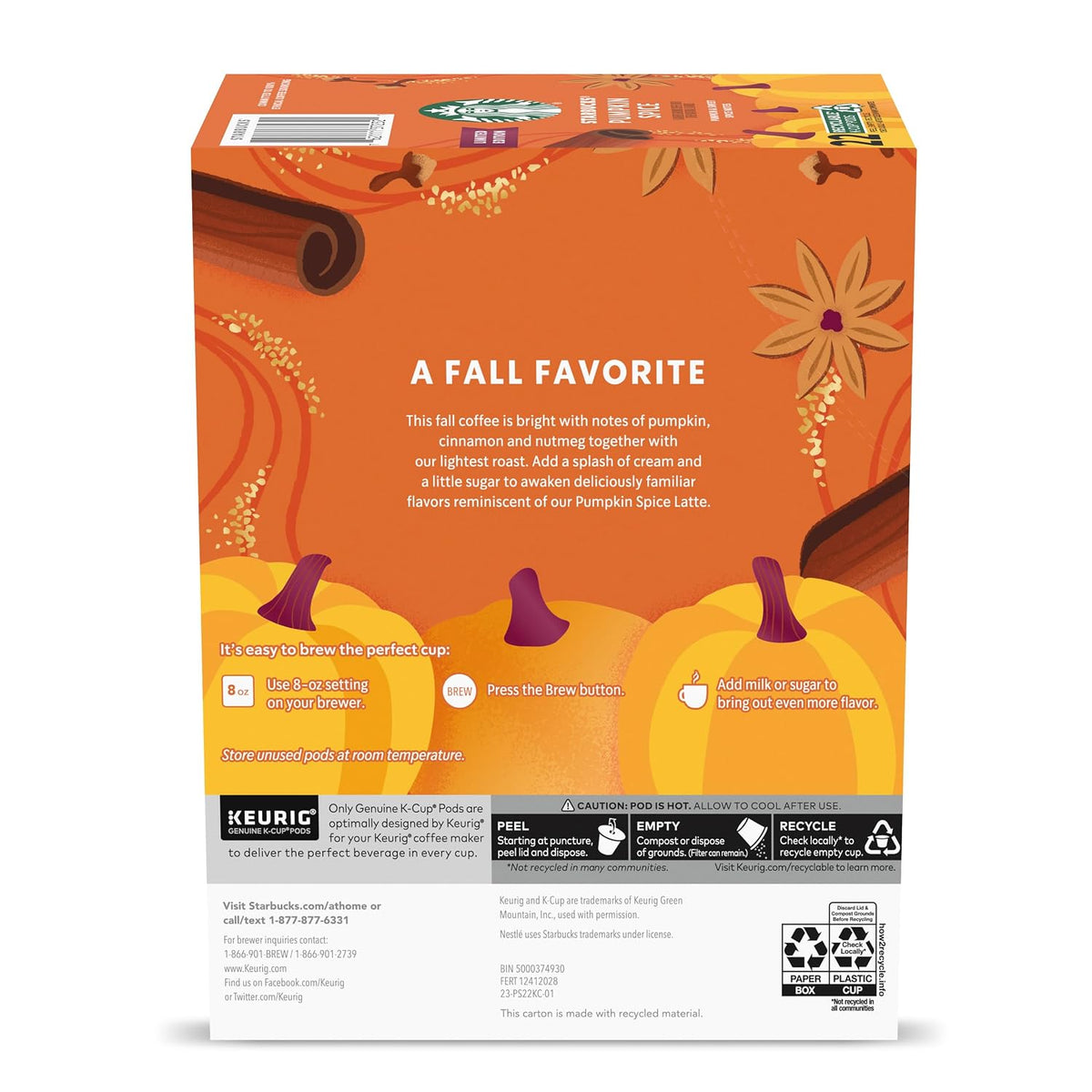 Starbucks Single-Serve Pumpkin Spice K-Cups – No-Mess Morning Brew for Professionals Juggling Back-to-Back Meetings