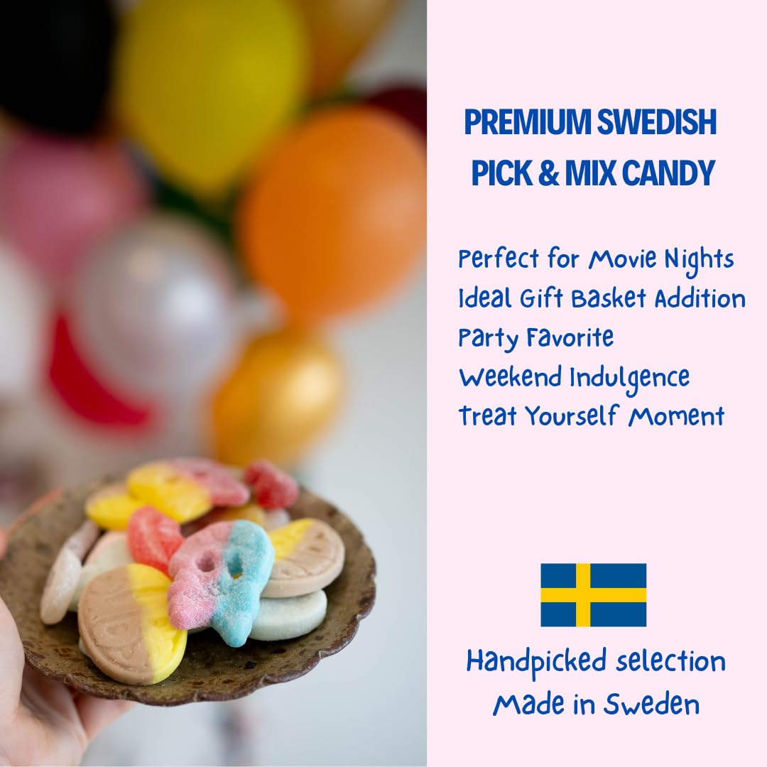 Swedish Candy Chef Lagom Mix - Curator's Choice Swedish Candy Assortment, Traditional Salmiak and Liquorice Sampler 5oz