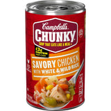 Campbell's Chunky Savory Chicken Rice Soup – Portable Protein-Packed Lunch for Campsites and Outdoor Adventures, 18.8 Oz Can