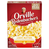 Orville Redenbacher's Light Butter Popcorn 6 Individual Bags – Portion Controlled Snack for Dorm Room Focus and Library Study Lounges