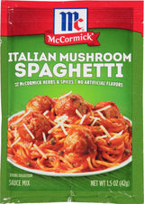 McCormick Italian Mushroom Spaghetti Sauce Mix – Less-is-More Pantry Staple for Small Apartment Kitchens, Just Add Tomato Paste