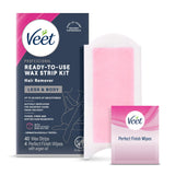 VEET Hair Removal Wax Strips – Nurturing Your Skin, Ready-To-Use Kit for Stress-Free Body Grooming