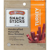 Old Wisconsin Turkey Sausage Snack Sticks – High Protein Snack Sticks for Road Trips, Coolers, and Outdoor Adventures