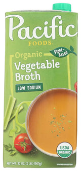Pacific Foods Organic Low Sodium Vegetable Broth – Multi-Use Broth That Replaces Oil, Butter, and Stock