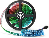 SUPERNIGHT 5050 RGB LED Strip – 16.4ft Decorative Cove Lighting for Black Furniture and Entertainment Centers