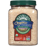 RiceSelect Organic Texmati Brown Basmati Rice – Clean-Aesthetic Square Jar for Organized Cabinet Storage, USDA Organic