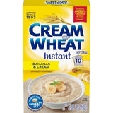 Cream of Wheat Instant Hot Cereal, Bananas and Cream – No-Cook Family Breakfast for Picky Eaters, 10 Travel-Size Packets