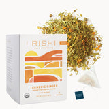 Rishi Tea Turmeric Ginger Herbal Tea – Neutral Toned Wellness Tea for Minimalist Home, Foil-Sealed Sachet Bags