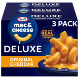 Kraft Deluxe Original Mac & Cheese – Real Cheese Comfort Food Without Artificial Dyes, 3 Pack
