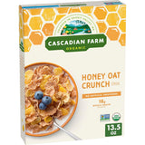 Cascadian Farm Honey Oat Crunch – Non-GMO Organic Cereal for a Mindful Morning Routine, 13.5 oz