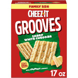 Cheez-It Grooves Sharp White Cheddar Crackers – School Snack and Lunchbox Staple for Kids' Backpacks and Bento Boxes, 17oz Box