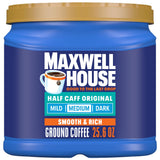 Maxwell House Half Caffeine Medium Roast – Versatile Everyday Coffee for Breakfast Nooks and Dining Tables