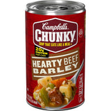 Campbell's Chunky Hearty Beef and Barley Soup, 18.8 Oz Can – Shelf-Stable Warm Dinner for Camping and Tailgating