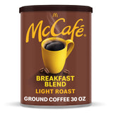 McCafe Breakfast Blend Light Roast Ground Coffee, 30 oz Canister – Smooth Cup for the Shared Break Room and Office Pantry