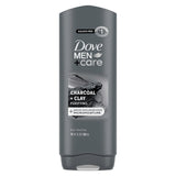 Dove Men+Care Purifying Charcoal + Clay Body Wash for Men, Quick-Rinse Face and Body Cleanser for Active Lifestyles
