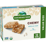 Cascadian Farm Organic Vanilla Chip Chewy Granola Bars – Better-for-You Lunchbox Treat That Supports Clean-Eating Goals, 10ct