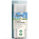Sky Organics Hypoallergenic Organic Cotton Swabs for Spa-Like Bathroom Wellness and Sensitive Skin Care