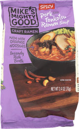 Mike's Mighty Good Spicy Tonkotsu Pack – Less-Packaging Instant Noodle for Simplicity-First Homes, 2.4 oz Single Serve