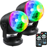 Luditek 2-Pack LED Disco Lights – Cozy Holiday Atmosphere for Living Room and Dining Room, Sound Activated Mood Lighting with Remote