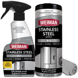 Weiman Stainless Steel Cleaner & Polish Kit – Minimal Countertop Styling Companion, Anti-Fingerprint Barrier for Clean-Lined Spaces