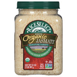 RiceSelect Organic Texmati Brown Basmati Rice – Clean-Aesthetic Square Jar for Organized Cabinet Storage, USDA Organic