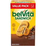 belVita Dark Chocolate Creme Biscuits – Portable Campus Energy for Long Lecture Days, 12-Pack Value Box