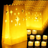 Homemory 24-Pack Star Luminary Bags with Cool LED Candles – Toddler Room and Playroom Mood Lighting