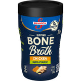 Swanson Sipping Chicken Bone Broth with Ginger and Turmeric – Single-Serve Protein Cup for Hiking Lunches and Outdoor Breaks, 10.75 oz