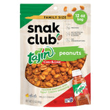 Snak Club Tajín Peanuts – Family Pantry Snack with Bold Flavor and Kid-Safe Mild Heat, Kosher, 12 oz