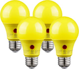 TORCHSTAR Photocell A19 LED Bulb – Portable Outdoor Dining and Patio Ambiance, Auto On at Dusk Off at Dawn, E26 Base, Pack of 4