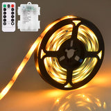 Battery Operated LED Strip Lights Waterproof Flexible 9.8ft for Campsite Patio and Outdoor Dining